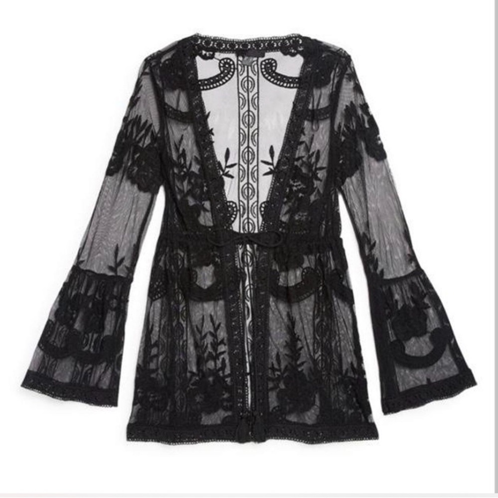 Primark Sheer Black Lace Kimono